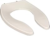 PlumbTech 431SSC-00AM Commercial Extra Heavy Duty Elongated Open Front Toilet Seat, White by PlumbTe