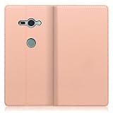 LOOF SKIN SLIM Xperia XZ2 Compact SO-05K xz2compact 用 ケース カバー 手帳型 スマホ ケース カード収納 マグネット付き ベルトなし [アンバーローズ]