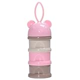Lovoski 赤ちゃん　ベビー　3層　非流出　離乳食保存　ミルク/スナック　コンテナ　携帯ケース　全2色 - ピンク