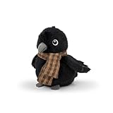 Adorlynetty 鳥のぬいぐるみ かわいいカラスのぬいぐるみバッグペンダント シミュレーション 黒いカラスのぬいぐるみ ショール付き かわいい小鳥 ぬいぐるみ 子供や友人へのカラスギフト