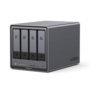 UGREEN NAS DXP4800 Plus 4ベイ NAS Intel Pentium Gold 8505 8GB DDR5 RAM 10GbE 2.5GbE M.2 NVMeスロット 4K HDMI