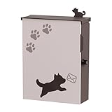 壁掛けポスト 2way スタンドポスト 犬 ドッグ A4 鍵付き ouaf ワーフ 木目柄 (ベージュブラウン, 壁掛け) 73-930