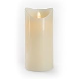 gideontm 7インチFlameless LEDちらつきキャンドル – Realワックス& Real Candleモーション – withリモートon / off – バニラ香り、アイボリーby 