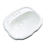 Dekor Sinks 72400 Cypress Cast Acrylic Self Rimming 3 Hole Bathroom Sink, White by Dekor Sinks