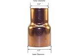Libra Supply銅圧力カップリングBushing継手レジューサFTG X C、銅圧力パイプ継手配管供給 1/2'' x 3/8" (50 Pack) カッパー LS-2103-B50