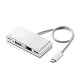 エレコム Type-C ドッキングステーション Cハブ PD対応 [充電用Type-C×1/USB(3.0)×1/D-sub×1/LANポート] 30cmケーブル ホワイト DST-C10WH