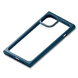 Premium Style iPhone 13用 ガラスタフケース スクエアタイプ ネイビー PG-21KGT08NV