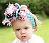 海外の派手ヘアバンド サッシーバースデー ミントブルーのヘアバンド 【セミオーダー】 [Baby Product]
