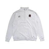 【別注/UMBRO】 2024秋冬 ハーフジップスウェット エンブレムロゴ ワッペン ユニセックス アンブロ トレーナー トップス メンズ レディース ウィメンズ 男女兼用 秋冬 裏毛 スポーツ カジュアル ノームコア ブロークコア 長袖 ジャージ ロゴ UM7055 (JP, アルファベット, M, アッシュグレー)