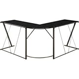 ガラスPCデスク(パソコンデスク) L型 ガラス/スチール 幅141cm