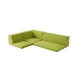 国産 レイアウト自在 コーナーソファ グリーン ダリアン生地