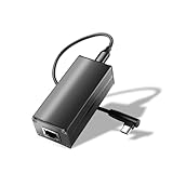 REVODATA ギガビット PoE から USB-C へのコンバーター アダプター、Type-C 出力電力とイーサネット 2 in 1、スマートフォン/タブレット/ラップトップ用最大 45W 5V から 20V 充電、1000 Mbps レート、プラグ アンド プレイ (GPD2CBT-20V)