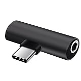2in1 USB C - 3.5mm メスヘッドフォンジャック + タイプ C 充電アダプター USB C - Aux-オーディオコンバータ S23-S22 S21-S20 タイプ C - AUX- および充電アダプター用