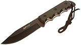 MTech USA MT-20-35BK Fixed Blade Knife, Black Drop Point Blade, Black Plastic Handle, 8-Inch Overall