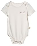 (ジーヒャク)G100 ベビー用肌着 ロンパース 丸い襟 スナップ オーガニック カラーコットン 体にやさしい 男女兼用 グリーンストライプ かわいい ホワイト サイズ：73