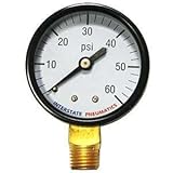 Interstate Pneumatics G2012-060 Pressure Gauge 60 PSI 2 Inch Diameter 1/4 Inch NPT Bottom Mount by I