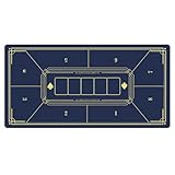 ideastore ポーカーマット ポーカー プレイマット ポーカーテーブル 8人用 40×80cm (ブルー)