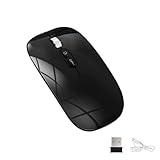 【2025極薄モデル・極静音・デスクトップボタン付き】マウス ワイヤレス 合金ホーイル 2.4GHz ブルートゥース 両用 薄型 ゲーミングマウス 無線マウス 充電式 TYPE-C充電 デスクトップボタン付き 高精度ターゲティング ミュート 3DPIモード 高感度 ゲーム 省スペース カバンに モバイルモウス 軽量 携帯性 多機種対応 (ブラック（艶あり）)