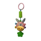 fenteer Infant Baby Rattles Toy Kidsベビーカー吊り下げベルCrib Pram Toy Cute Stuffed Animal Toyギフトキリンイエロー