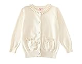 Candykids 女児 女の子 子供服 長袖 ニットセーター セーター キッズ こども  秋冬着 通園 結婚式 発表会 お出かけ (100cm, クリーム色)