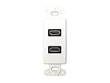 Monoprice飾り壁プレート挿入withデュアル90度HDMIコネクタ、ホワイト