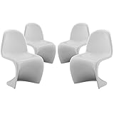 LexMod Slither Kids Chair, White, Set of 4 [並行輸入品]