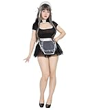 [Mobbunny] レディース 美女 コスチューム コスプレ アニメ ゲーム チャイナドレス ワンピース メイド チュチュスカート メイド 制服 半袖 セクシー かわいい 萌え キュート 衣装セット 仮装 変身 変装 ブラック