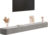 Tufduzo 壁掛け テレビ台フローティングテレビボードローボード テレビラック TV台 ロウボード テレビ台おしゃれ (200cm,グレー)
