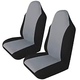 ElevenHeart シートカバー 2枚セット 車 フロント 運転席 助手席 汎用 撥水 洗える 伸縮素材 軽自動車 普通車 保護 カー用品 シルバー