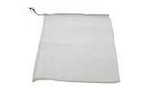 naissant メッシュ 袋 巾着 25×35cm 20枚入り ナイロン 水槽 フィルターネット 穀物 収納ネット 穴極細 多用途 ネット ホワイト