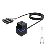 パソコン用 外付け電源ボタン パソコン 外付け電源スイッチ PCケース用 電源ボタン 青色光 青軸付きボタン 軸交換可能 2m