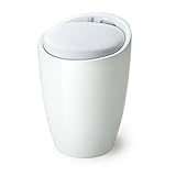 イーサプライ 収納できる スツール 収納ボックス 座面取り外し 持ち手付き オットマン ホワイト EZ15-SNCBOX5W