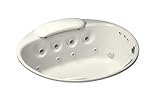 Kohler K-1394-H2-96 Riverbath 66" Round Whirlpool with Chromatherapy, Biscuit [並行輸入品]