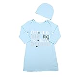 (ラランドリー) laraandlory 新生児 レタープリント スリーパー 帽子付き 寝相アート ハロウィン (70cm/0-3ヶ月, ブルー)