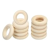 PATIKIL 20mm 木製リング クラフト用 100個パック 天然木製リング 未完成の木製ル ープサークル ペンダントコネクタ用 ジュエリー作り マクラメ DIY クラフト
