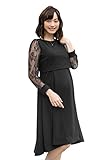 Sweet Mommy マタニティ 授乳服 ワンピース 袖レース バックロングテールカット ブラック M