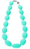 Itzy Ritzy Teething Happens Silicone Jewelry Baby Teething Necklace Pebble, Turquoise by Itzy Ritzy 