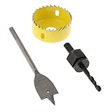 B Blesiya ホールソー　54mm径　ドリルビット レンチ　穴あけ ツールキット - 黄