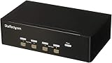 StarTech VGA KVMスイッチ - デュアルVGA - ホットキーとオーディオのサポート - 1920×1200 KVMスイッチ - KVMビデオスイッチ（sv431dvgau2a） 4ポート 黒