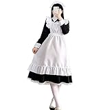 [FULINE] メイド服 ロングスカート 英国風 コスプレ衣装 lolita メイド服 コスチューム 仮装 学園祭 メイドカフェー 男性用 仮装 女装 長袖 ロング 3XL