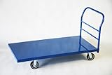 業務用台車 平台車 大型台車 スチール台車 重量台車　耐荷重900kg ブルー 1525x760mm