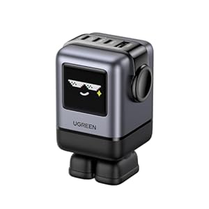 UGREEN Uno 100W ロボット型充電器 4ポート（USB-C×3/USB-A×1）PD対応 表情表示