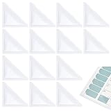 BENECREAT 16枚 ピール&スティック式カレンダーコーナー 粘着クリアコーナーポケット 10x10cm/4x4インチ 三角形プランナーコーナーポケット シート保護用 本のページのカール防止
