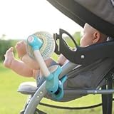 ベビーカー扇風機 おでかけ ミニクリップ扇風機 (ライトブルー)