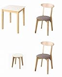 ライトグレー2脚 スツール_アイボリー1脚 4点セット(テーブル+チェア2脚＋スツール1脚) ホワイト×ナチュラル W68 モダンデザイン ダイニング Worth ワース【ﾉｰﾌﾞﾗﾝﾄﾞ品】