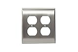 Amerock BP36509G10 Candler 4 Plug Outlet Wallplate, Satin Nickel [並行輸入品]