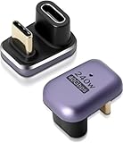 Lizoak U字型USB C アダプタ 240W PD 急速充電 40Gbps データ転送 8K/60Hz 映像出力 180度 タイプC オスメス コネクター U型 Thunderbolt 3/4 対応 USB Type C 方向 変換 アダプター MacBook Pro/Air iPad スマホ タブレット ゲーム機用 （2個セット）