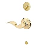 Schlage F359AVA605RH Avanti Interior Right-Handed Lever with Deadbolt, Bright Brass [並行輸入品]