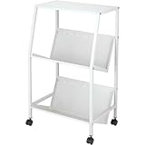 イワサキ ベーシック傾斜ファイルワゴン天板付２段ライトグレー