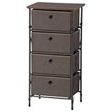 簡単組立てチェスト/タンス 4段 折りたたみ式 スチール LFS-702BR ブラウン